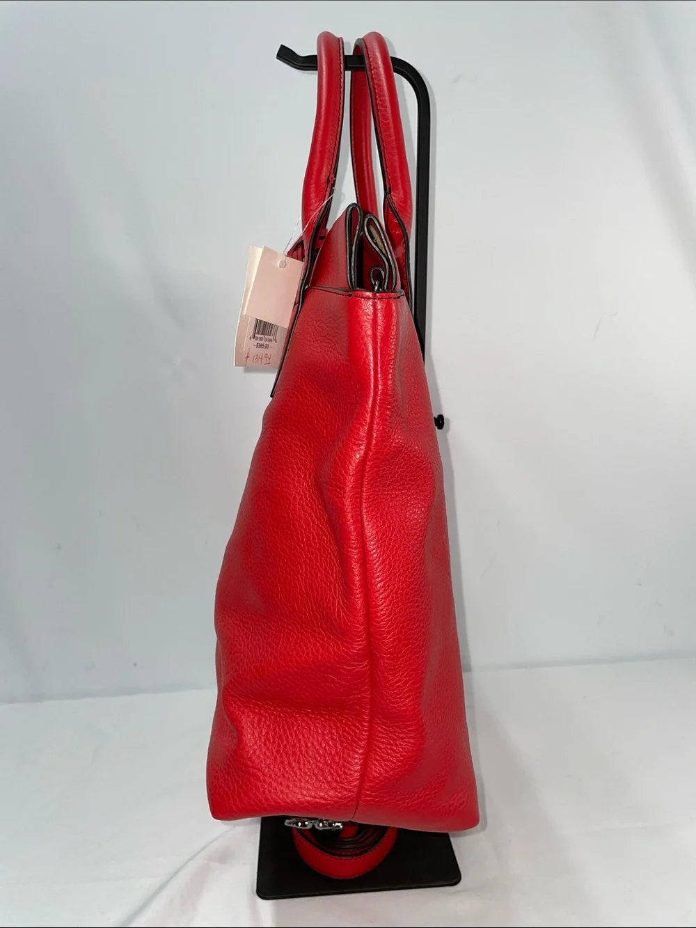 BADGLEY MISCHKA HELENE RED SOFT PEBBLED LEATHER TOTE BAG FTL-07-158